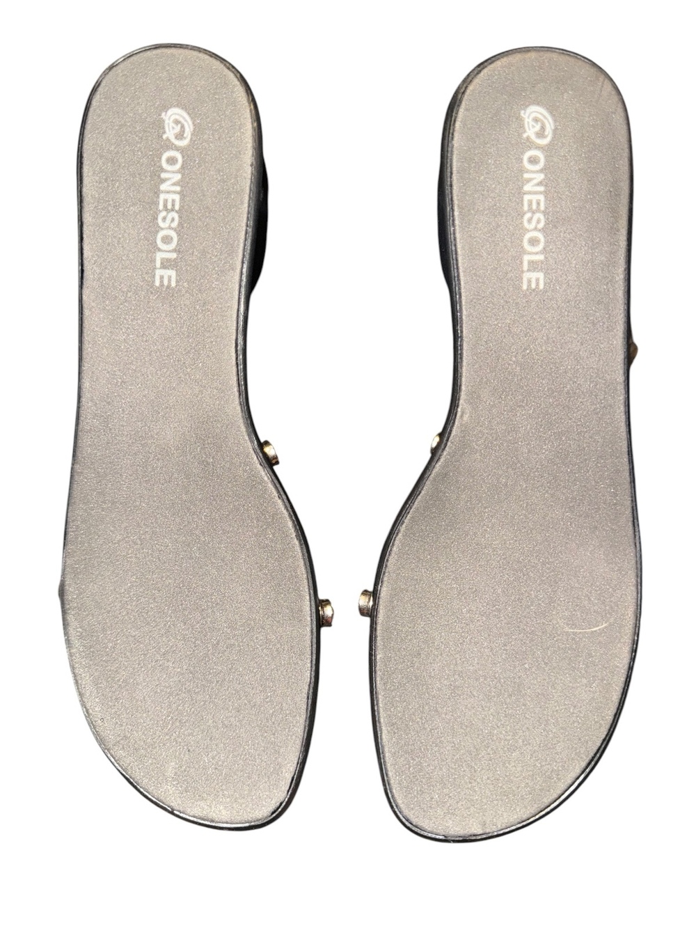 Onesole Black Low Heel Sandals 8